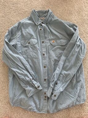 Carhartt Light Blue Relaxed Fit Button-Down Shirt